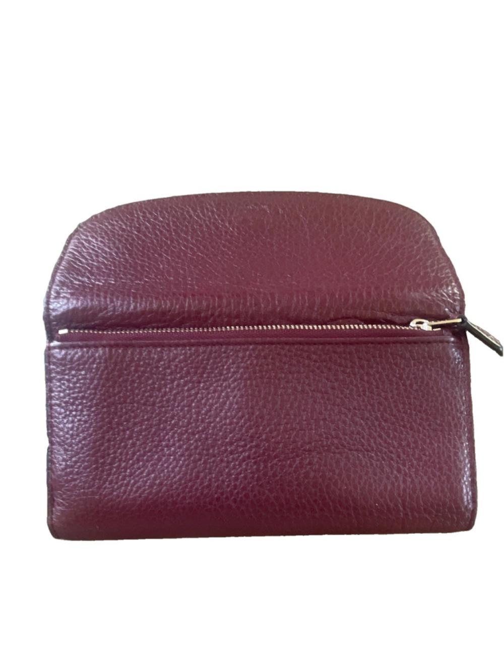 Coach Burgundy Snap-Flap Trifold Wallet w/ Credit Card Slots & Zip Coin Pock - Picture 5 of 8